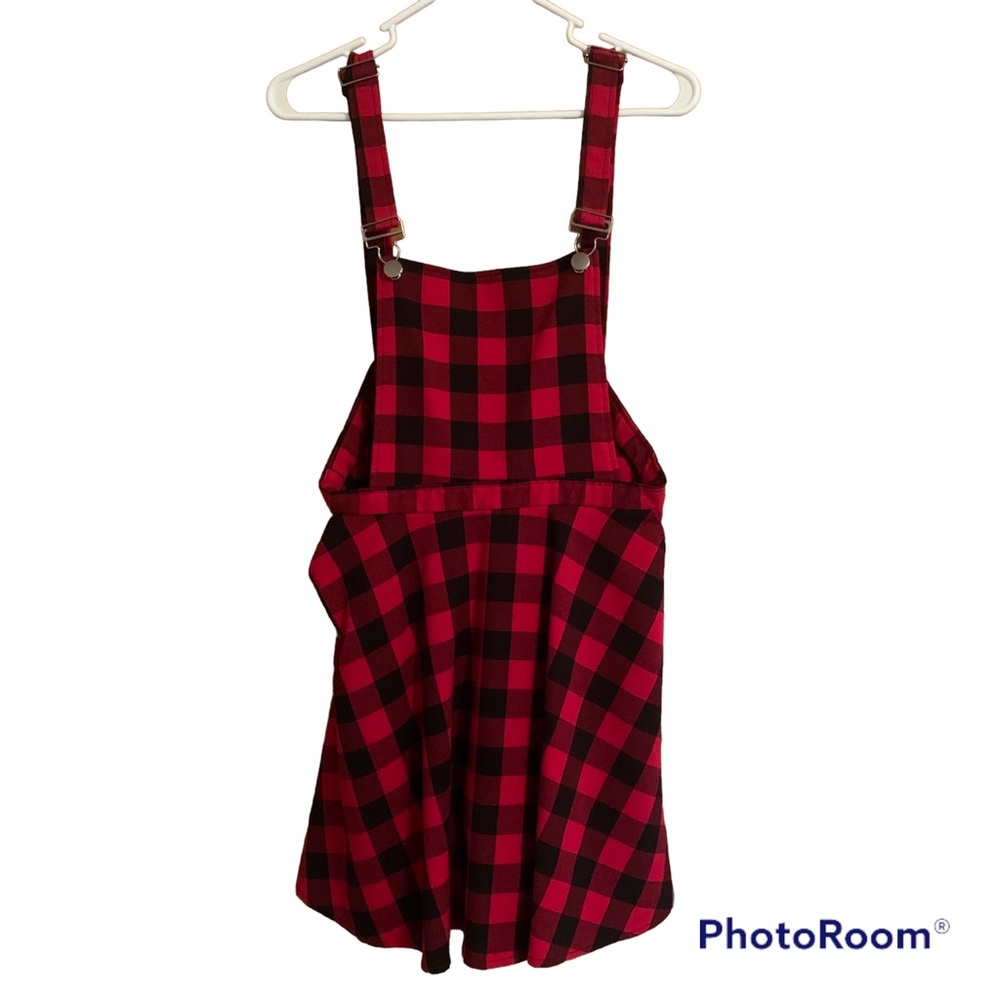 Hot topic plaid overall dress | size Med